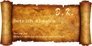 Detrich Klaudia névjegykártya